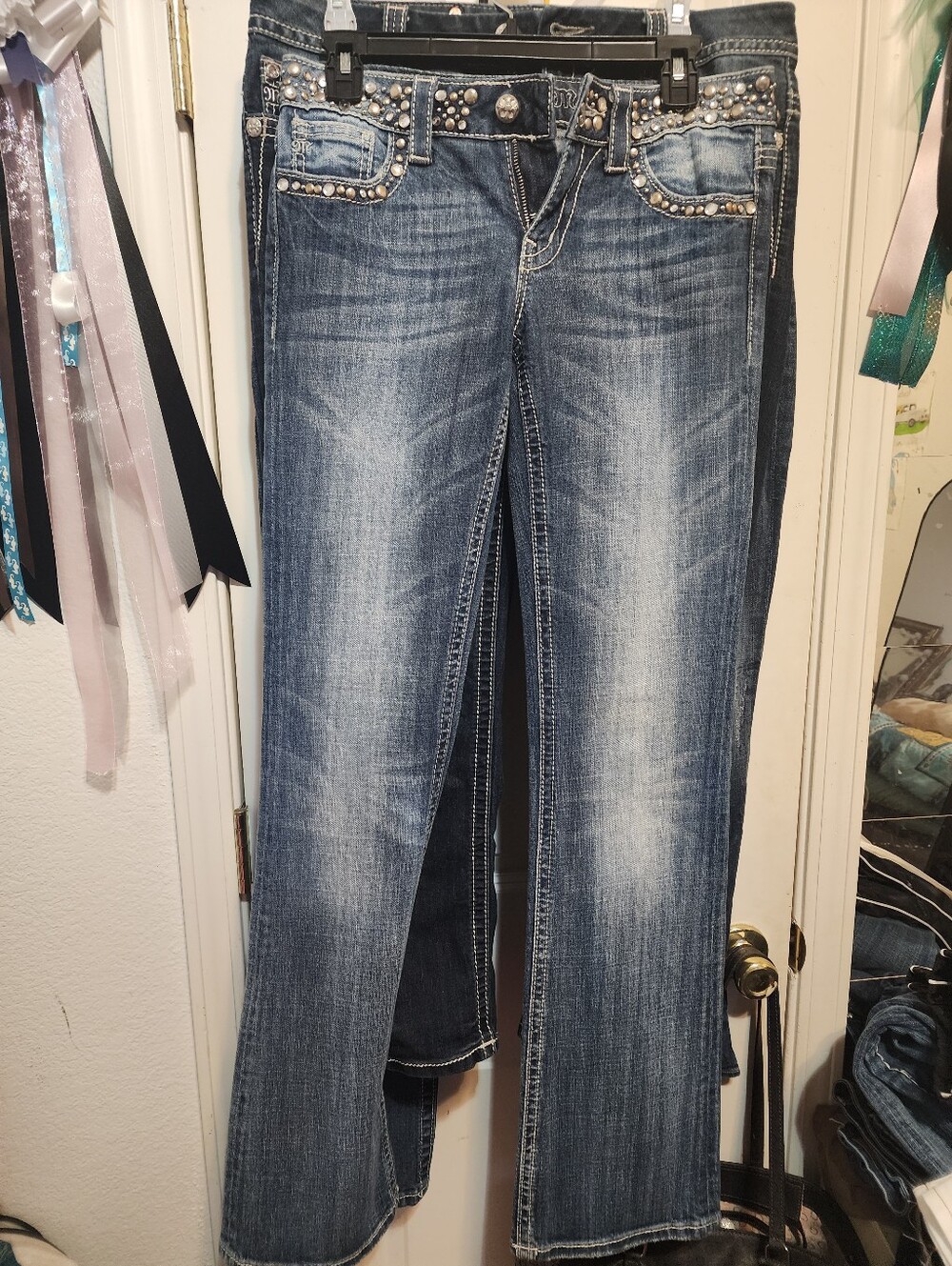 Studded Women's Blue Denim Jeans